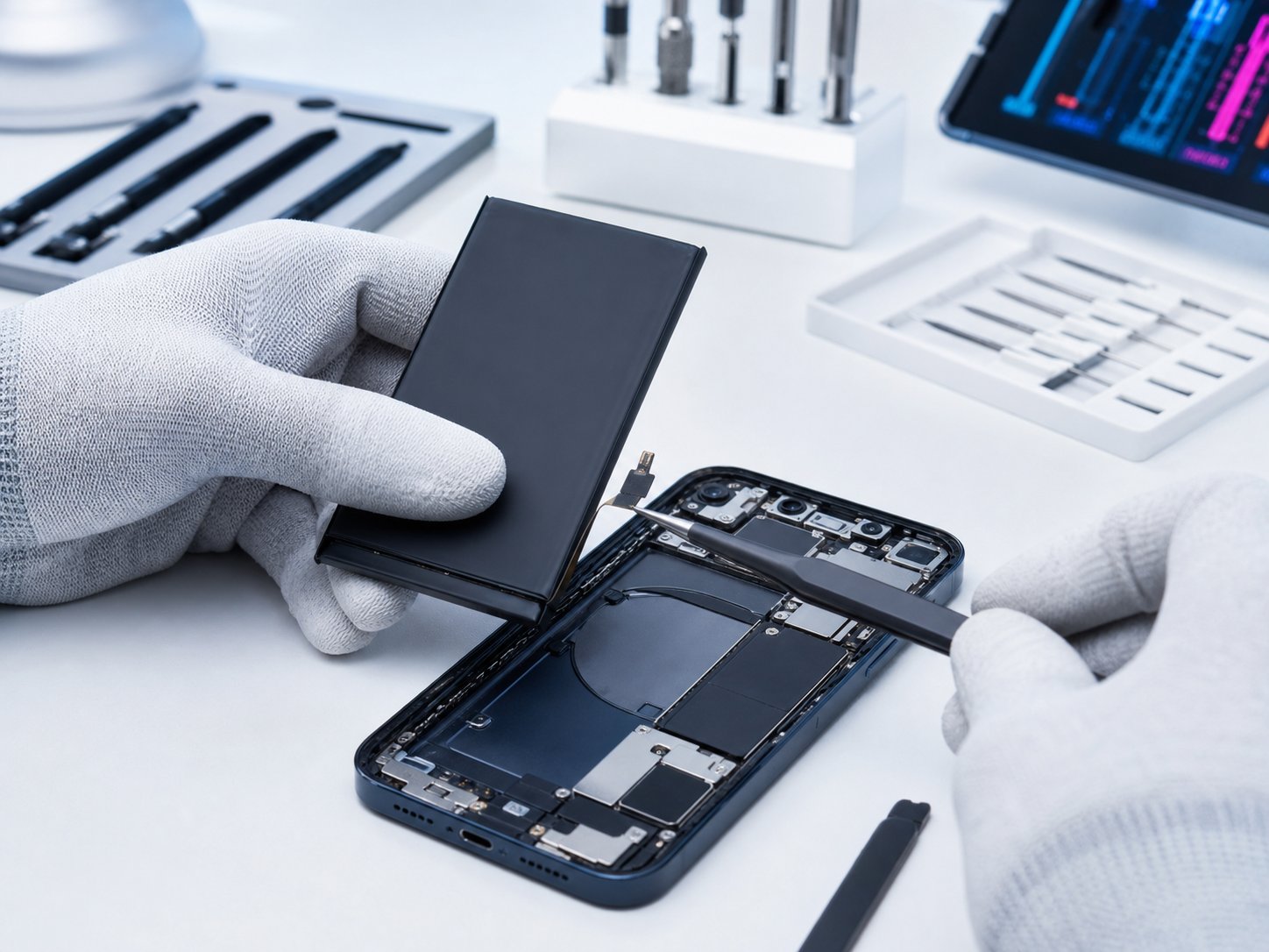 Substituição de Bateria — Phone Care+ Braga